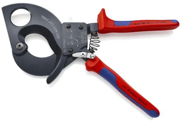 Knipex Kabelsaks (Skraldeprinsipp) svart lakkert, med flerkomponent-håndtak 280 mm